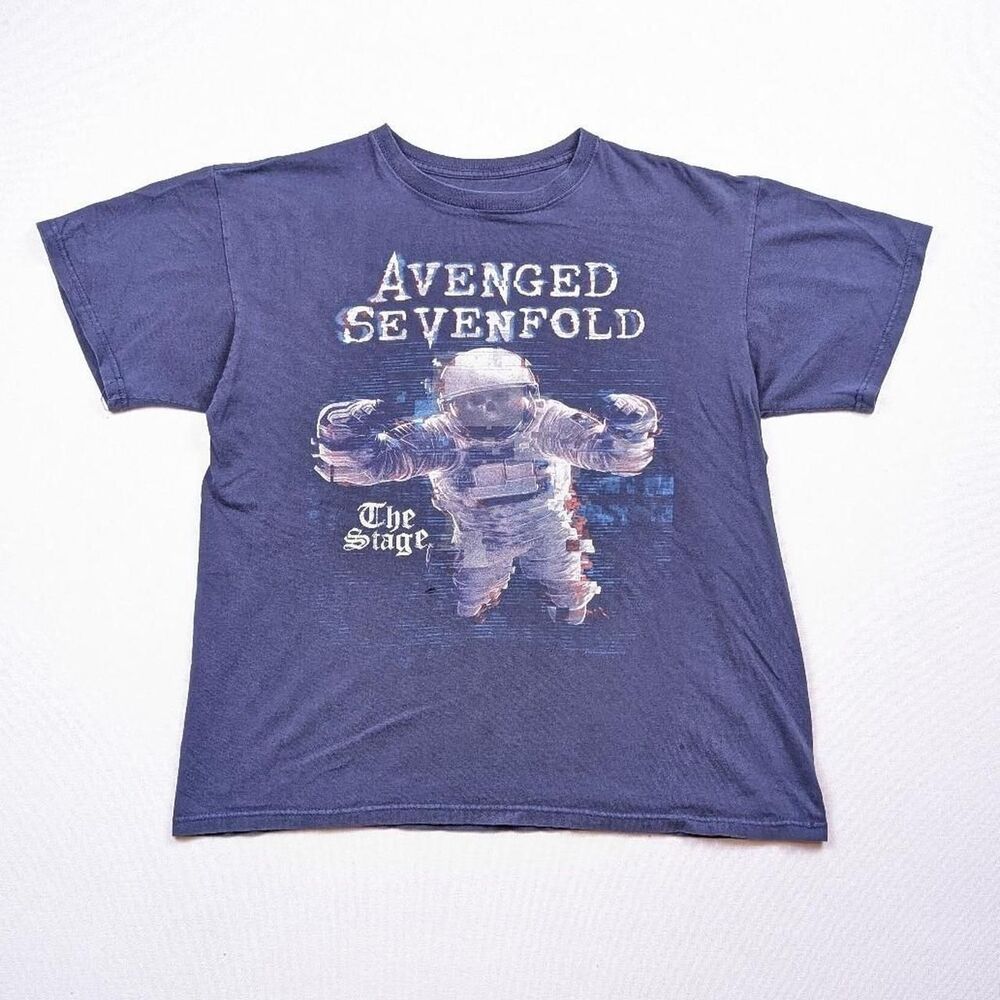 Unbranded Men's Navy and Blue T-shirt